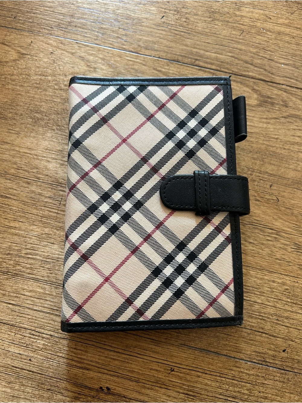 Burberry Beige Nova Check Leather-Trim Organizer